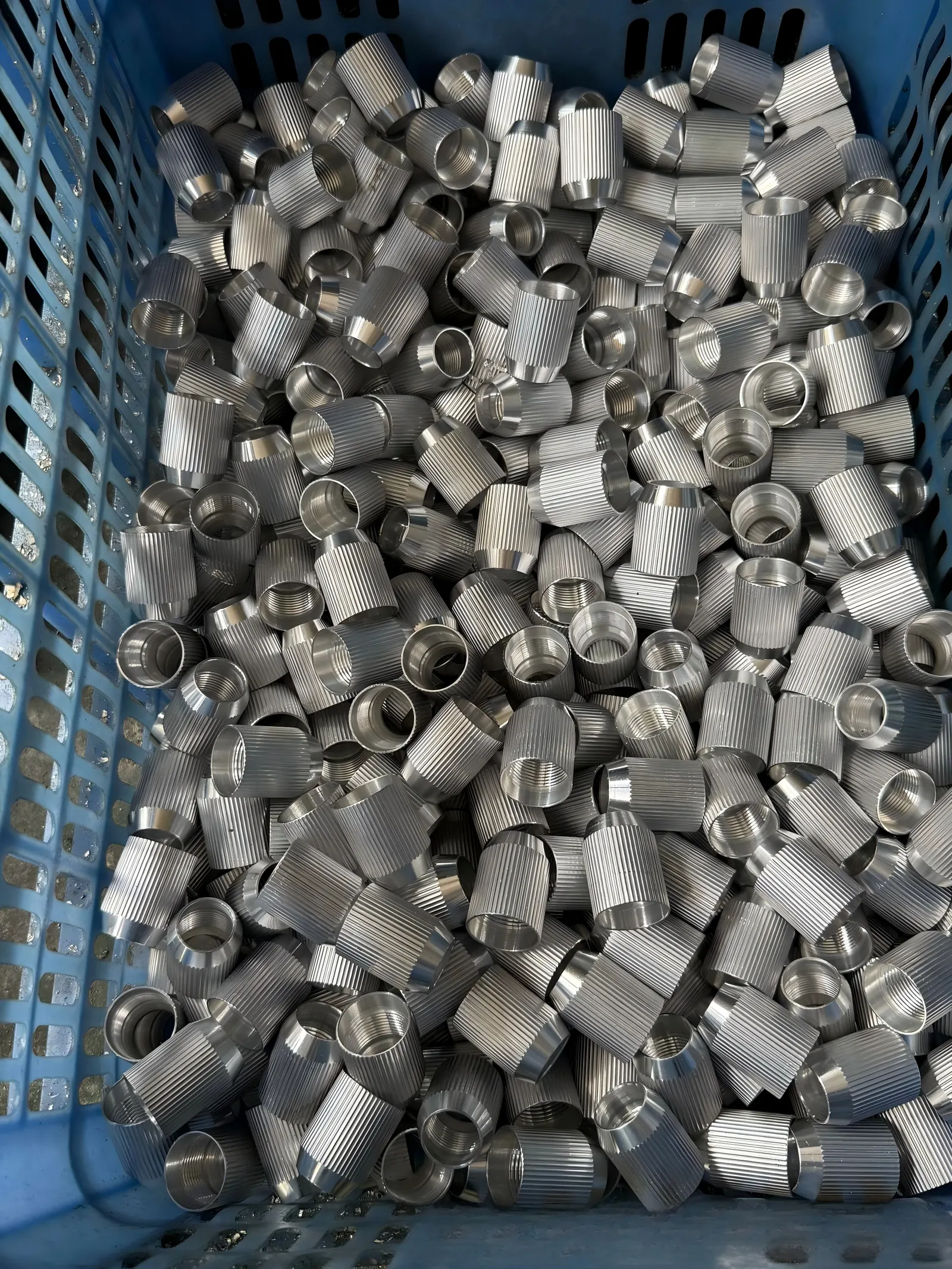 High-value precision aluminium parts prepared for protective packing and urgent air or express transport.